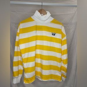 Yellow & White Striped Turtleneck